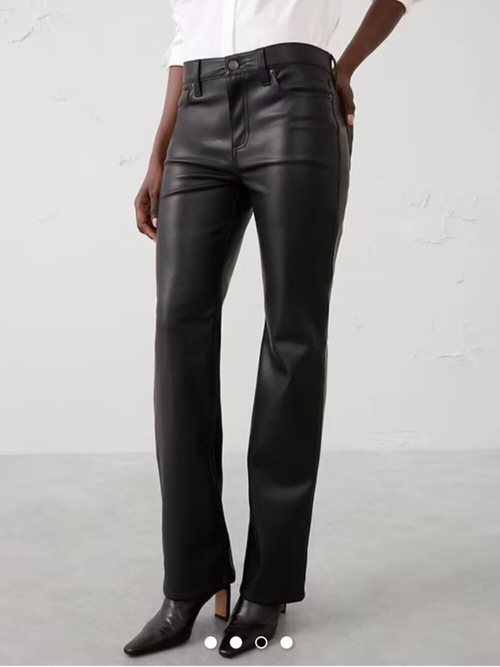 Banana  Republic Vegan Leather Black Petite pants